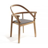 Baci contract furniture side chair, wood frame side view
